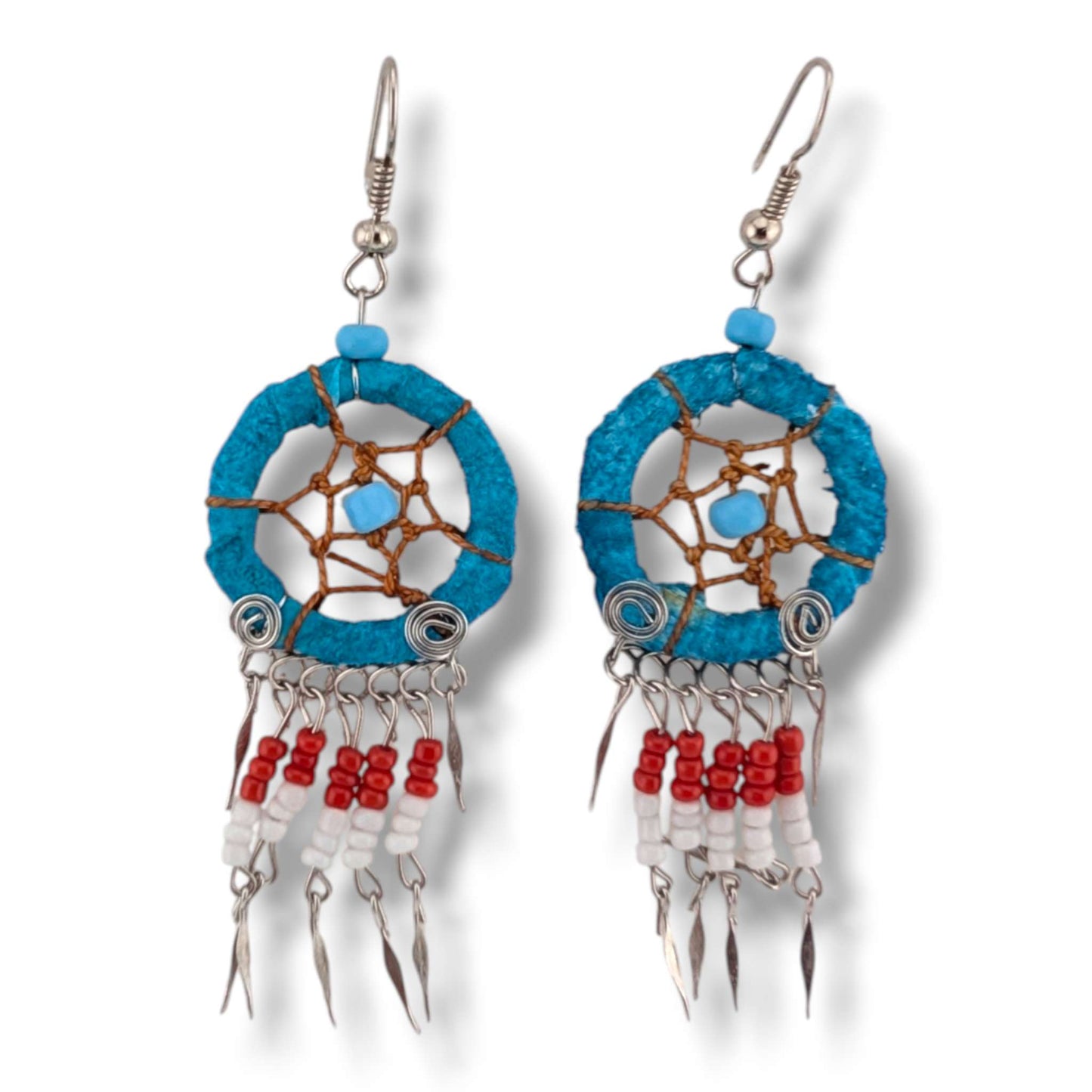 Dream Catcher Beaded Hook Earrings