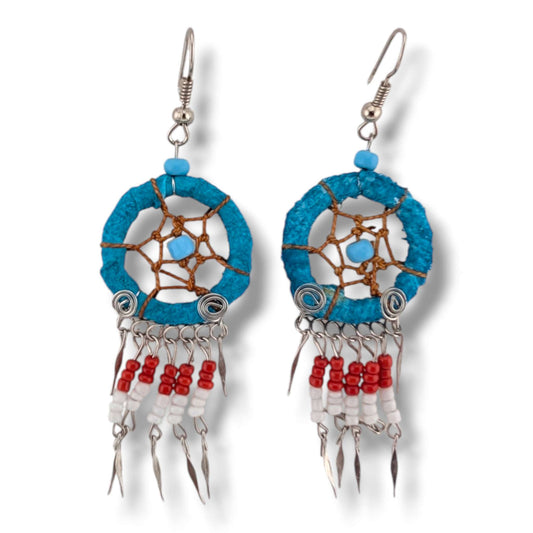Dream Catcher Beaded Hook Earrings