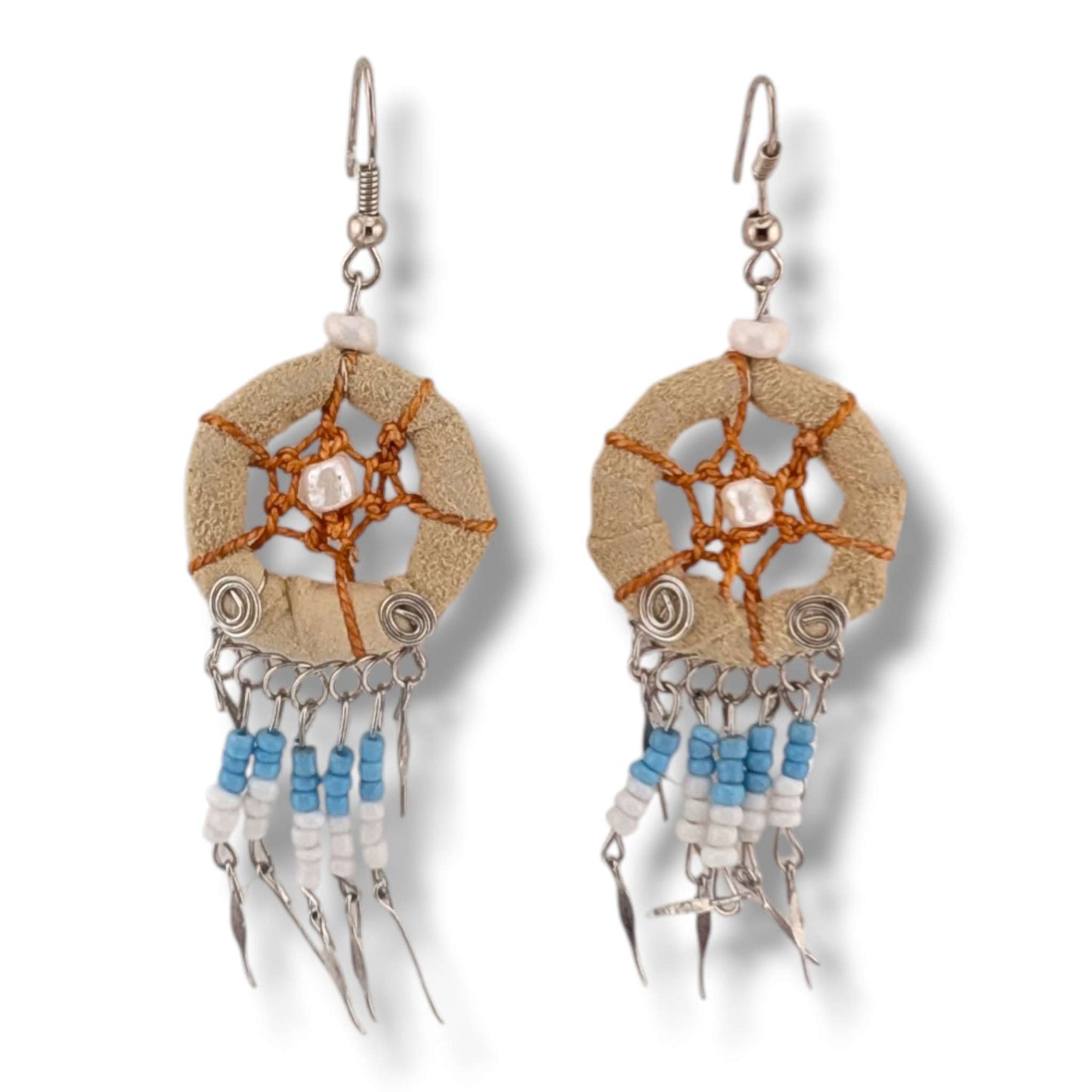 Dream Catcher Beaded Hook Earrings