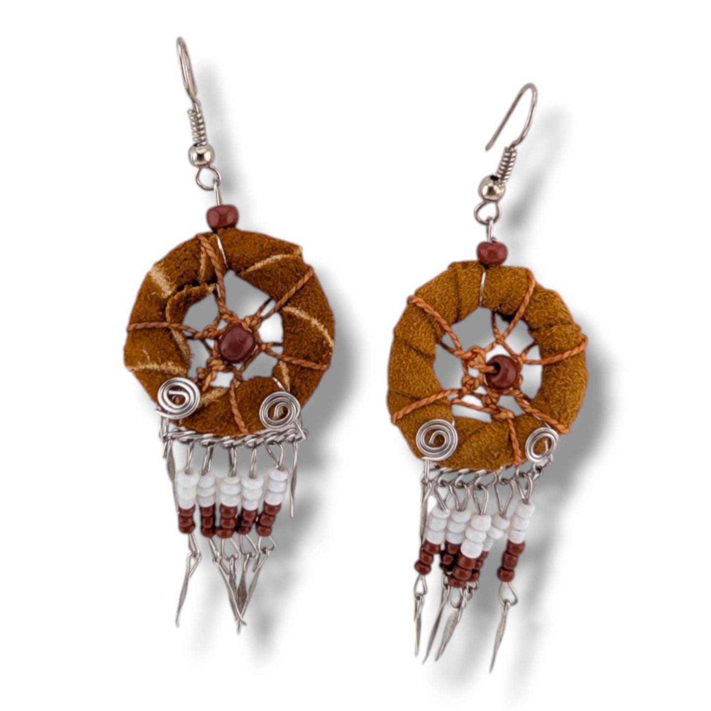 Dream Catcher Beaded Hook Earrings