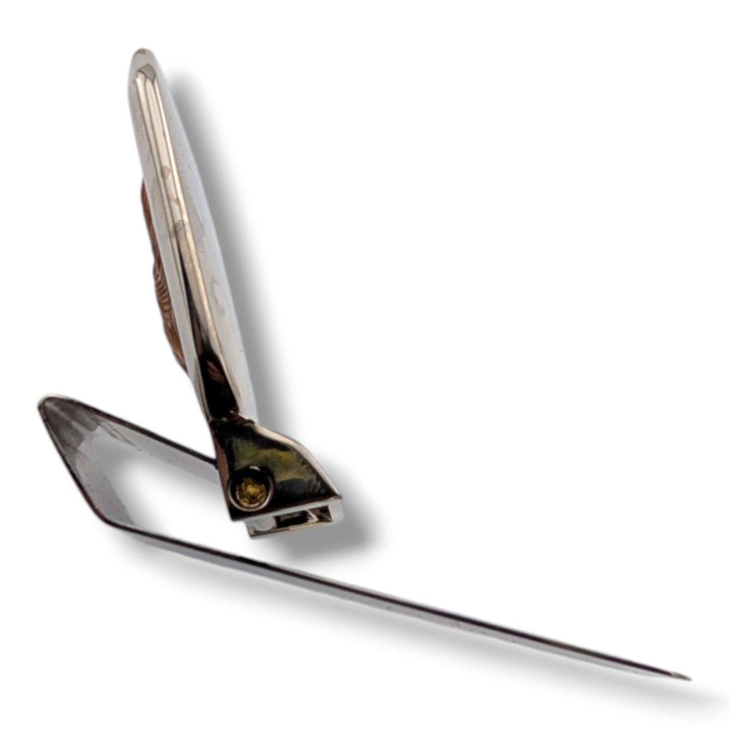 Stainless Steel Hand-Carved Wildlife Money Clip Eagle or Wolf