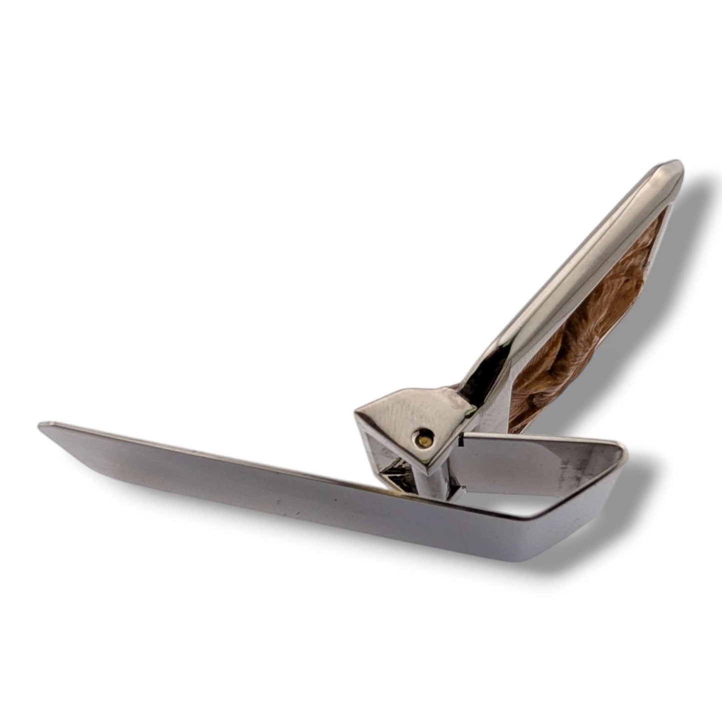 Stainless Steel Hand-Carved Wildlife Money Clip Eagle or Wolf