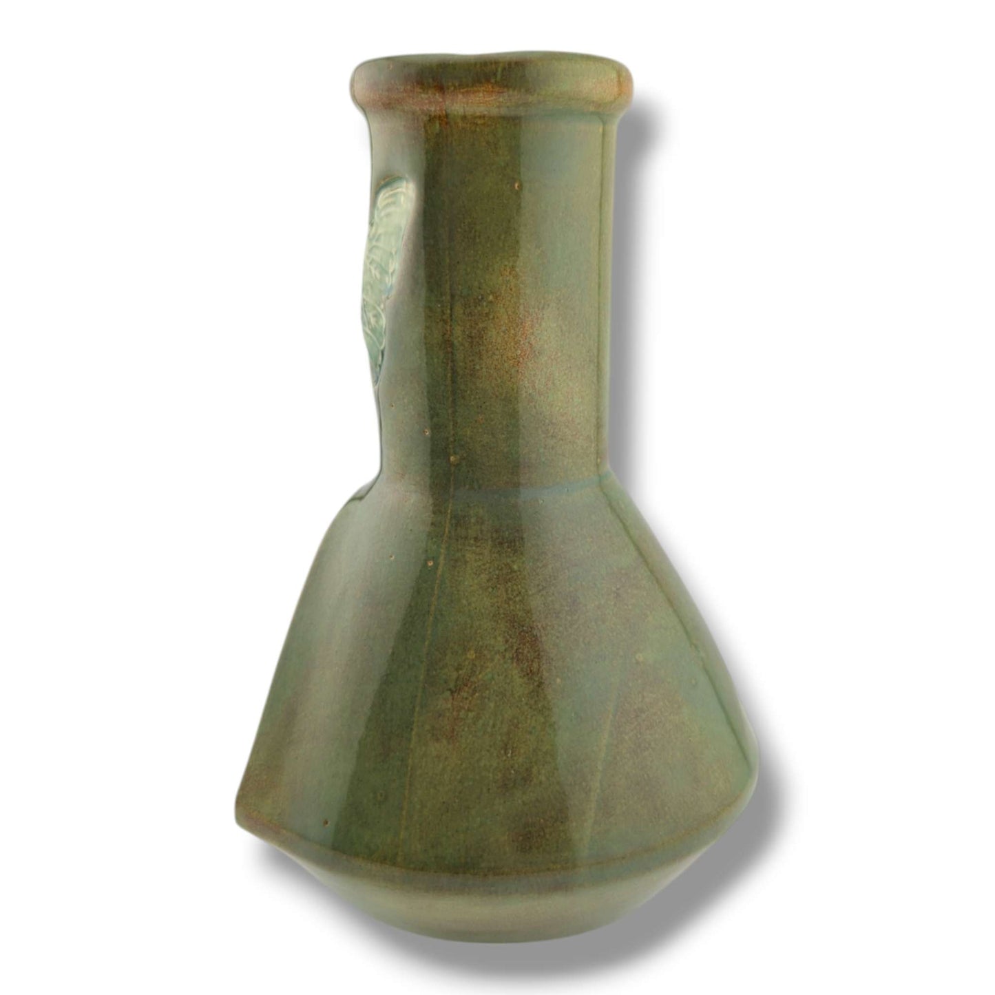 Glazed Pottery Incense Holder with Sculpted Butterfly and Tray by Luna