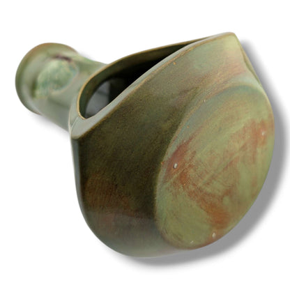 Glazed Pottery Incense Holder with Sculpted Butterfly and Tray by Luna