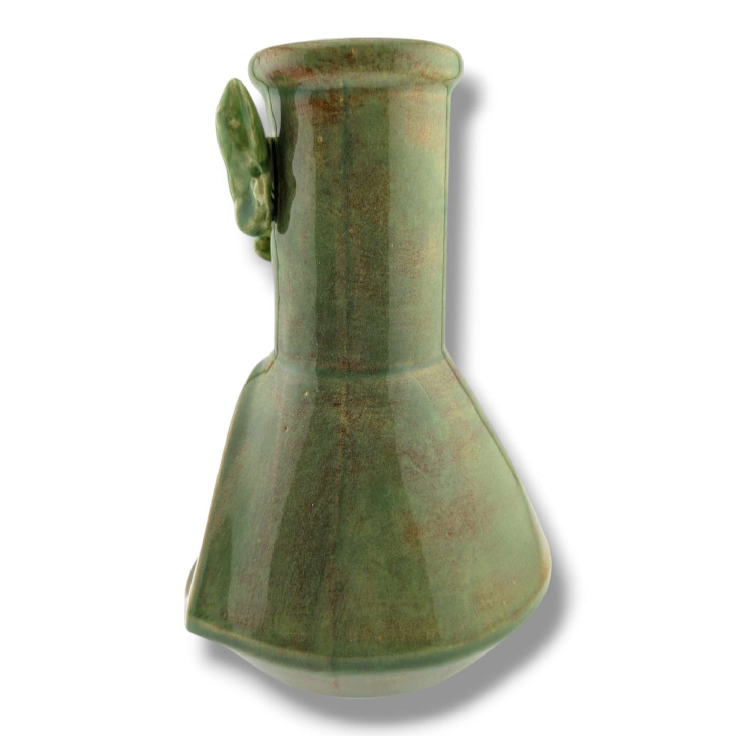 Glazed Pottery Incense Holder with Sculpted Lizard and Tray by Luna